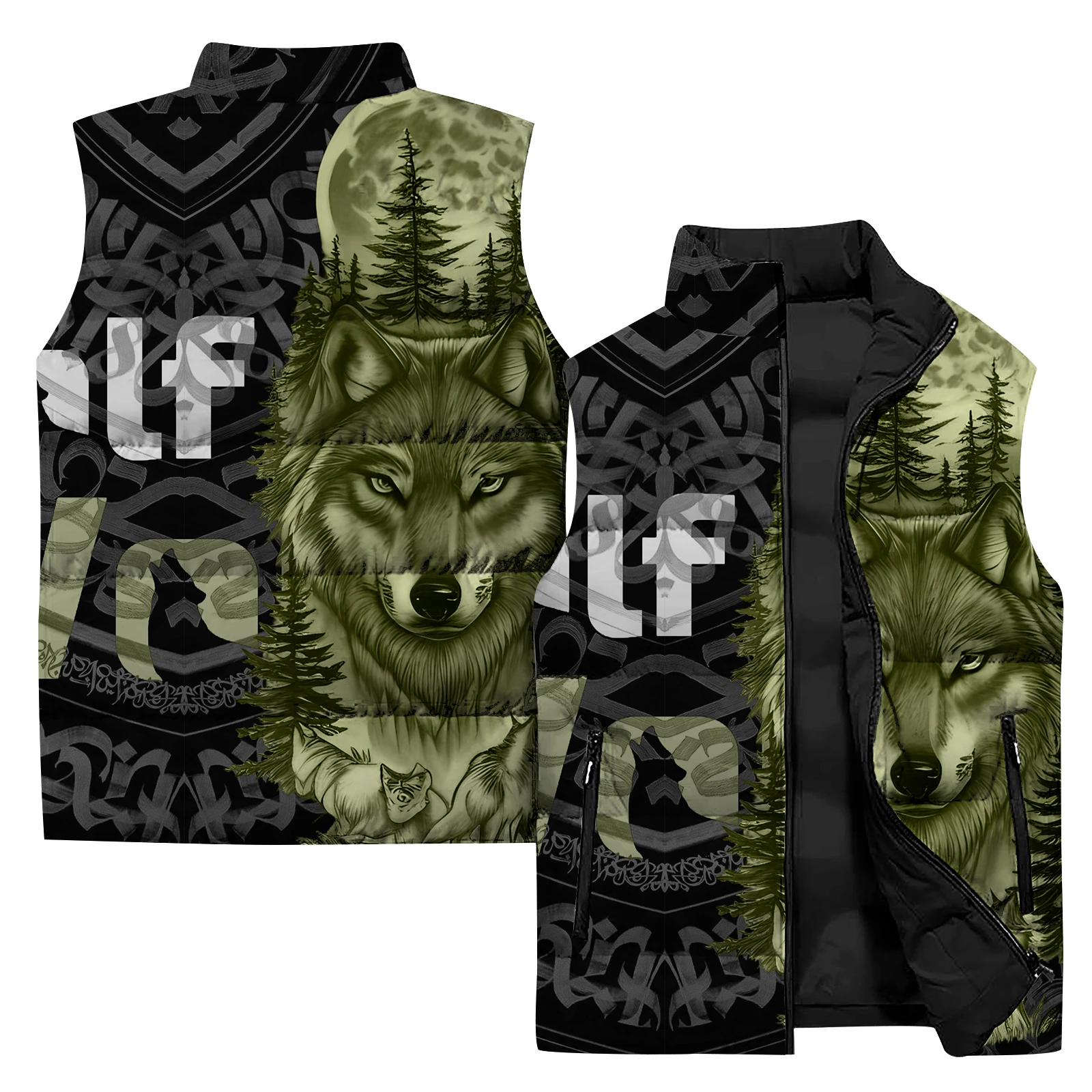 thumbnail image 5 of Chaleco con estampado de tigre de moda y dominante para hombre, chaleco frío informal y versátil, chaquetas de invierno para hombre, chalecos para hombre, ropa para hombre, 5 of 5