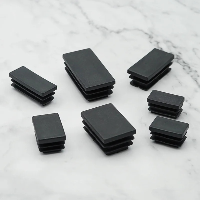 Pipe Plugs Black Steel Rectangular Pipe Plug for Furniture