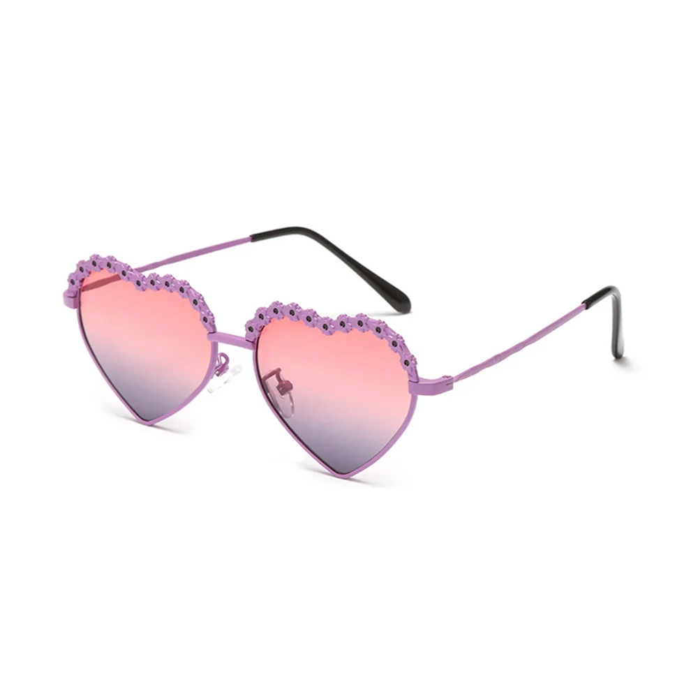 Fashion Kids Sunglasses Polarized Metal Frame Sun Glasses Girls Boys Heart Flower Children Mirror Baby Eyeglasses Uv400