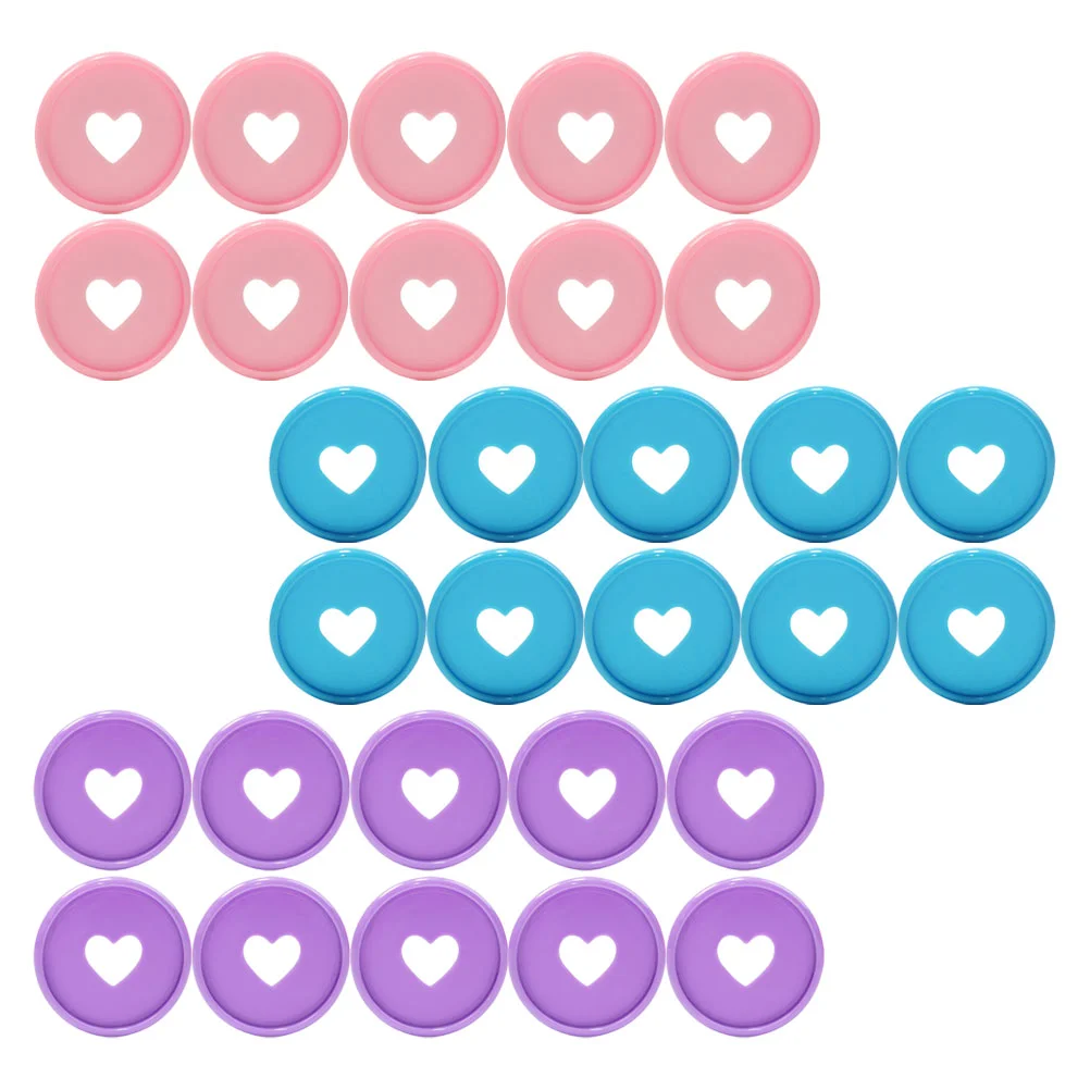 

30 Pcs Colored Binder Clips Heart Binding Buckle Plastic Book Ring Discs Self Made Heart-shaped Rings Travel