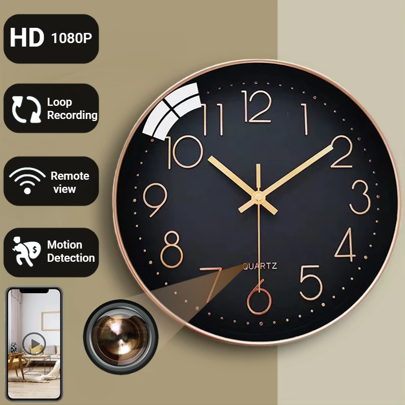 1080p Hd Mini Camera Ip Wifi Cctv Wall Clock Camera Home Security Wifi