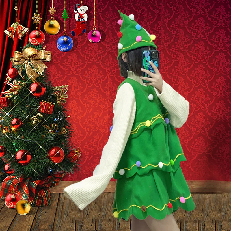 

Christmas Children's Clothing Christmas Tree Women's Clothing Cos Clothing Girls' Cosplay Cos Tree Costume Girls Tree Suit
