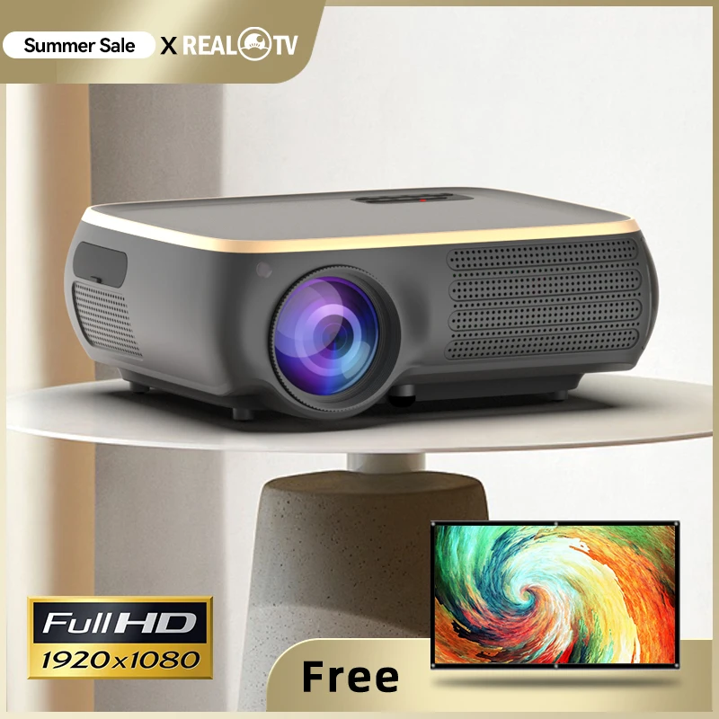 Real Tv Projecteur De Cinéma M8s, Full Hd, 1080p, 4k, 7000 Lumens
