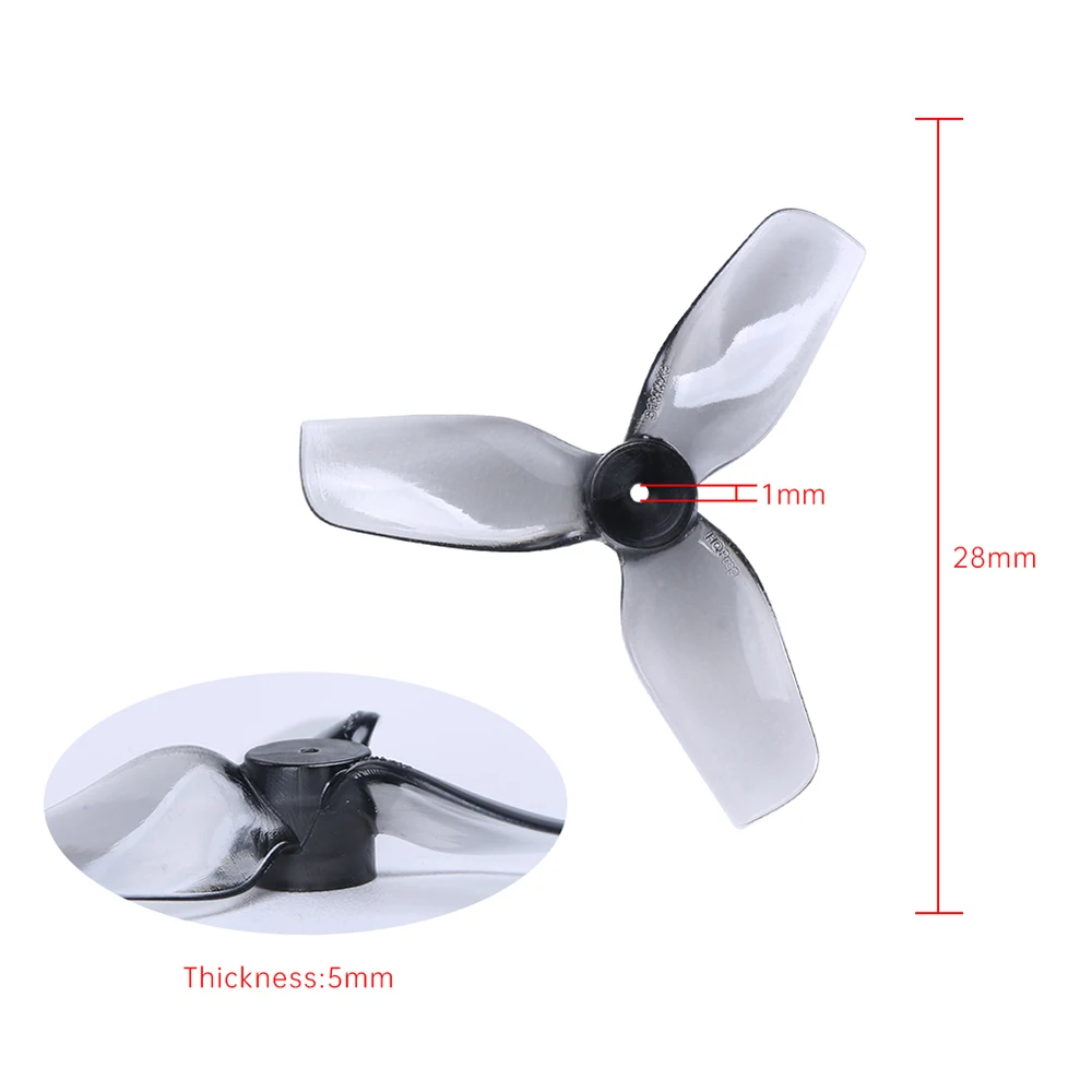 Hélices 31mm 3 pales polycarbonate pour drone FPV - Lot de 2 paires
