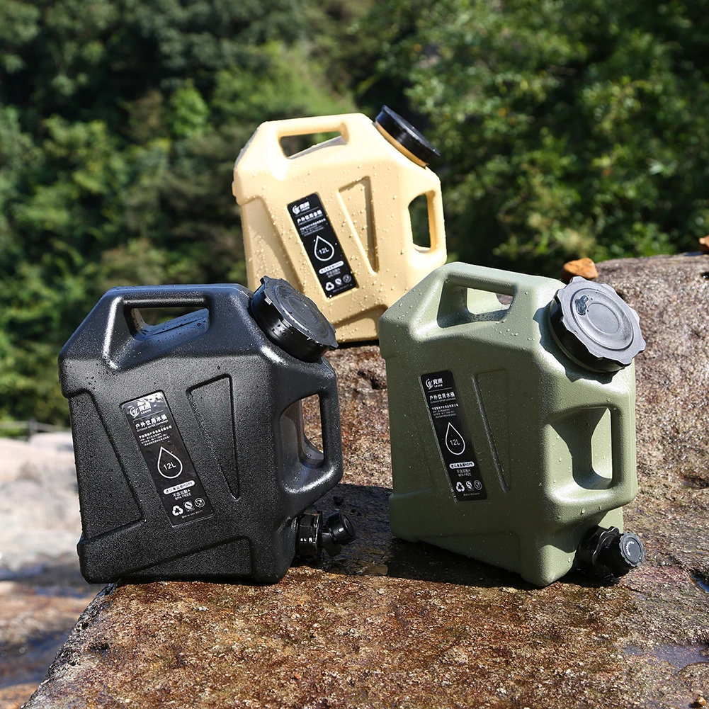 Outdoor Water Bucket Large-Capacity Portable Camping Water Bag Container with Faucet Driving Tank 12 for Picnic Hiking