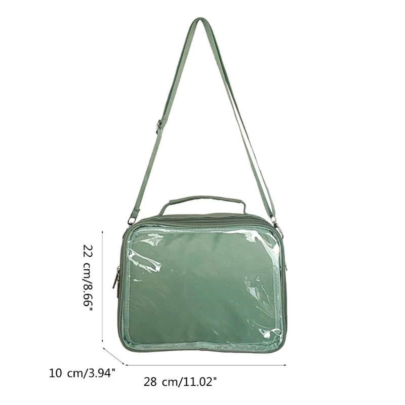 Multi-Purpose Backpacks Crossbody Purse Clear Zippered Pin Display Bag E74B