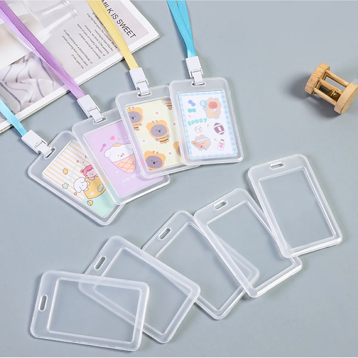 Card Cover 2/20PCS Transparent Women Men Student Bus Card Badge Holder Business Bank ID Credit Cards WaterProof Shell