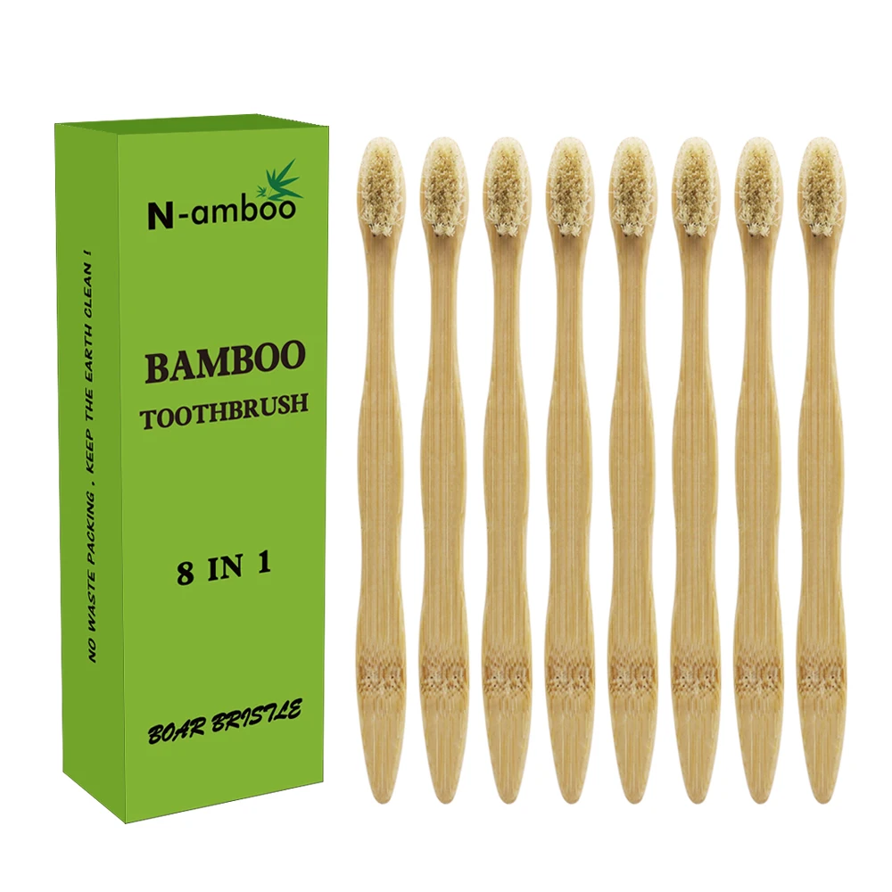 BoarBristlesMediumToothbrushBamooToothbrush100biodegradable