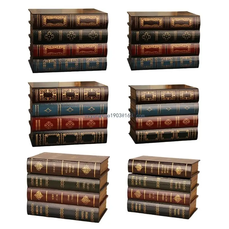 

European Retro Fake Book Shape Storage Box Ornaments Office Decoration