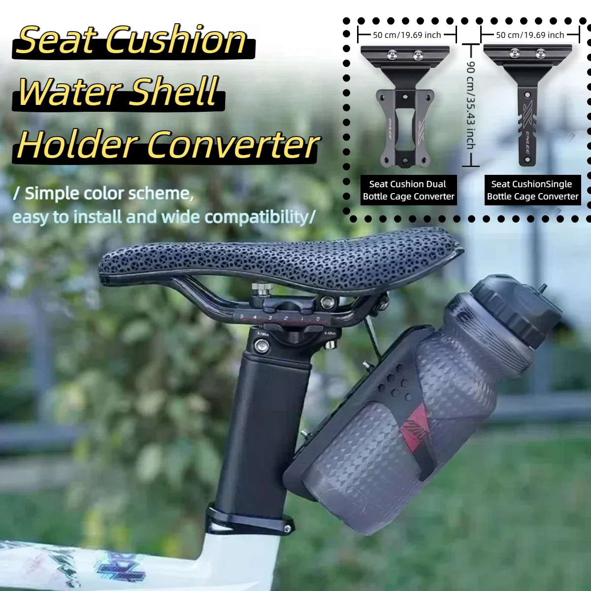 Bicycle Water Bottle Cage Extension Bracket Aluminum Alloy Mountain Road Bike Water Bottle Saddle Conversion Seat Holder bicycle water bottle cage bicycle bottle holder bicycle expansion bracket