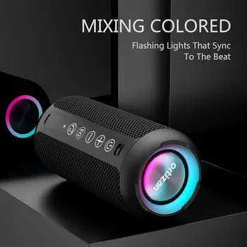 Ortizan Portable Bluetooth Speakers with Bass Boost,IPX7 Waterproof,Suporrt TF Card/AUX,RGB Lights,30H Playtime,24W Loud Drivers 2