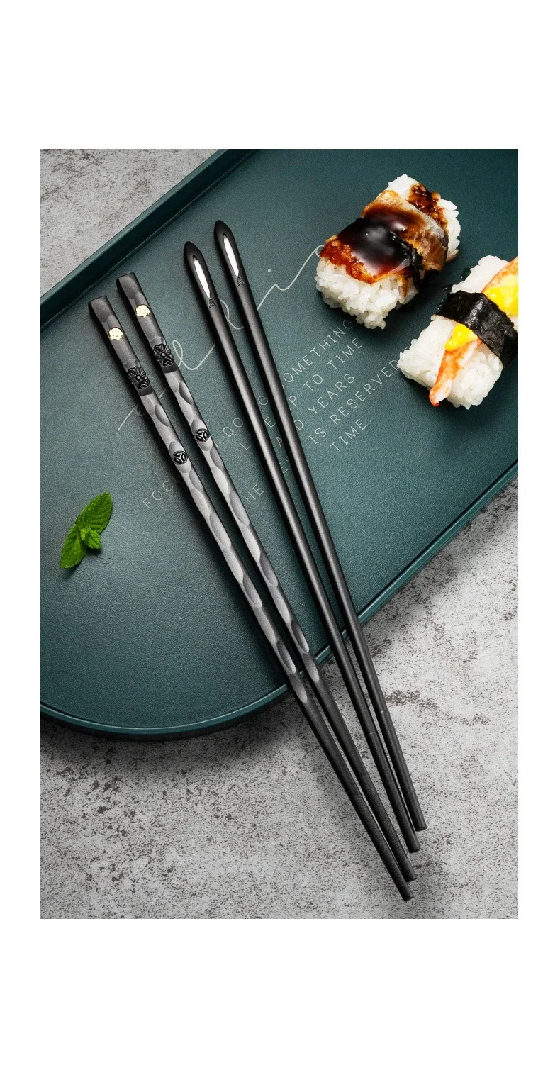 5 Paar hochwertige japanische rutschfeste Essstäbchen, koreanische Essstäbchen für Zuhause, Hotel, Restaurant, tragbar, gesunde Essstäbchen für Sushi – Detail 6