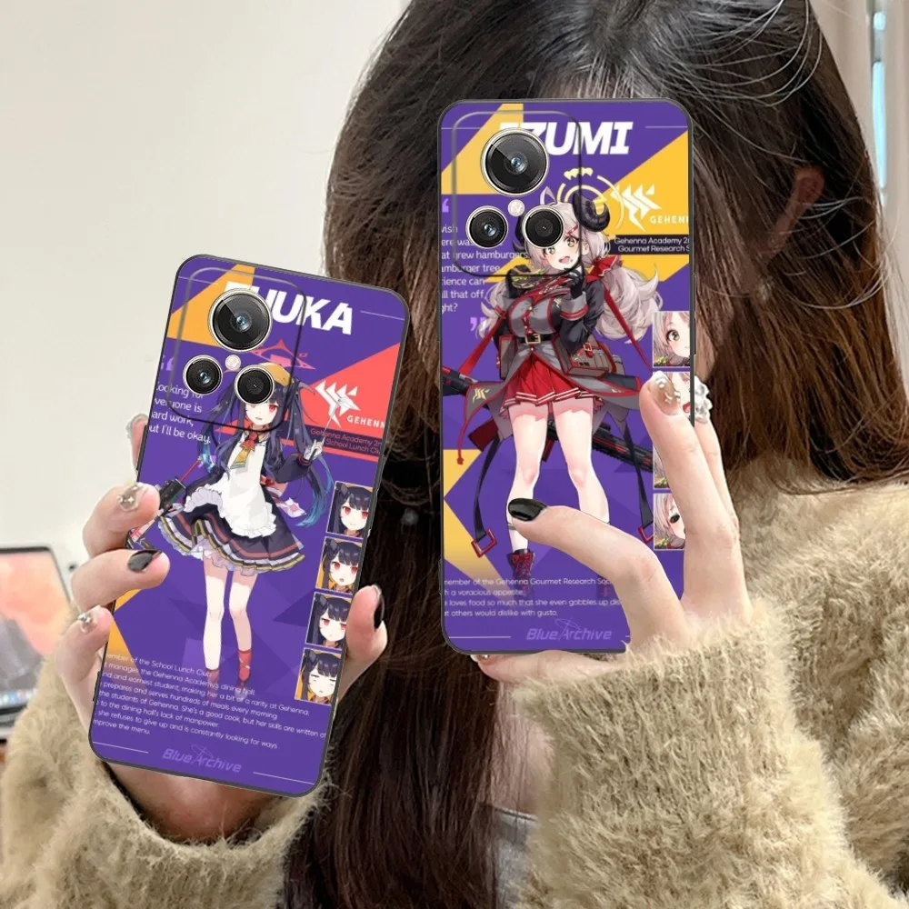 Blue Archive Mobile Mobile Phone Case For Realme Gt 2 9I 8I 7I Pro X50 X2 C35 C21 C20 C11 C3 Black Soft Phone Cover Funda