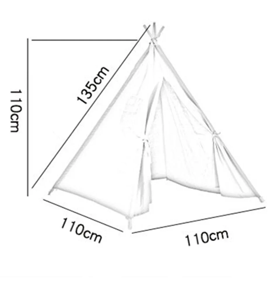 Portable Kids Tent Teepee Tent For Children Tipi Infantil House For Girl Cabana Boy Tents Decoration Carpet LED Lights 6