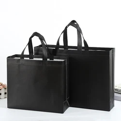 Portable Large Capacity Storage Pouch Environmental Reusable Tote Non-woven Organizer Solid Color Simple Style Shopping Bag