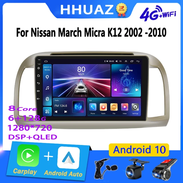 For Nissan March 3 K12 2002-2010 Android Car Stereo Unit Multimedia Radio  Video Player GPS Wireless Carplay Android Auto 4G