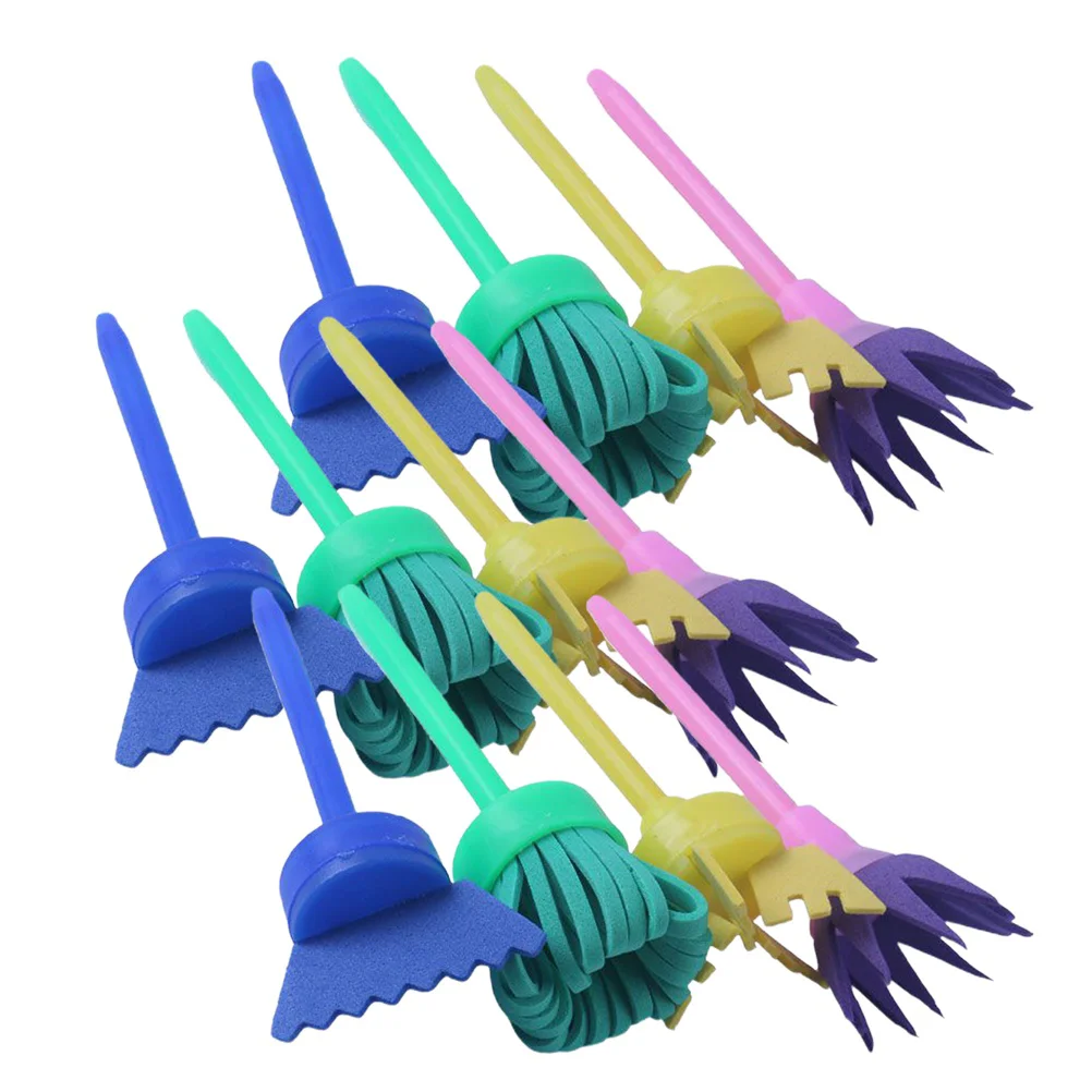 

3 Sets/12pcs Paint Brush Kids Painting Tools Manual Creative Playthings Sponge Oil