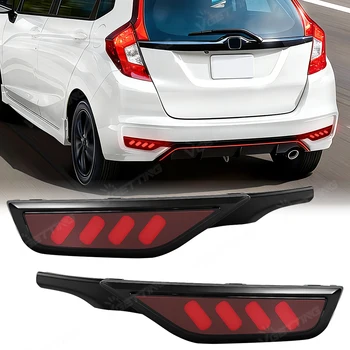For Honda FIT JAZZ 2018 2019 2020 Car LED Rear Bumper Reflector Light LED Dynamic Turn Signal Brake Running Lamps Auto Daylights 1