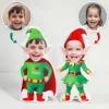 Girl face elf pillow, Custom face photo elf,  Personalised Christmas gift for kid,  Customised 3D face Pillow, New Year Gift 2