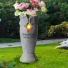Cemetery Grave Flower Vase Cross Solar Light Cemetery Vase with Spike Grave Marker Decoration Solar Cemetery Grave Vase with LED 3
