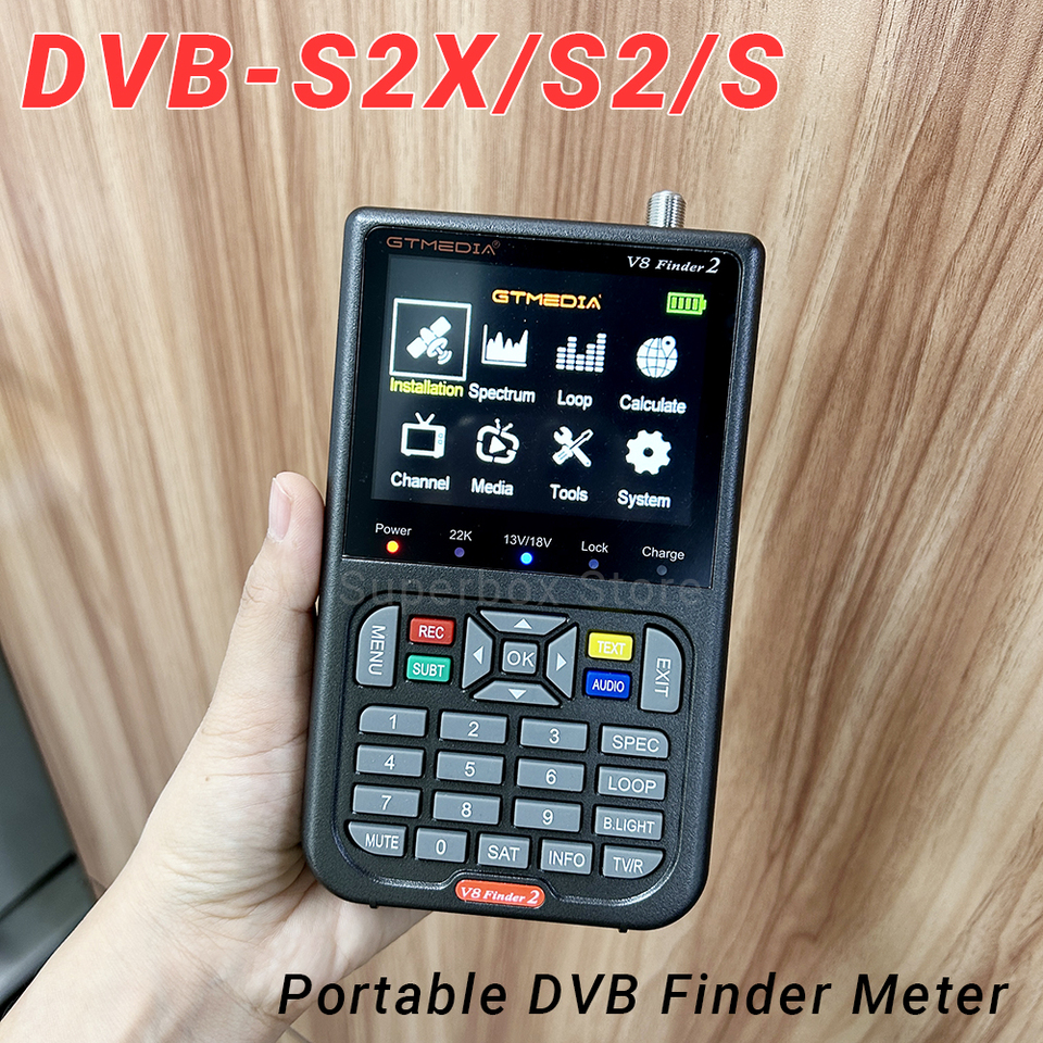 GTMEDIA V8 Finder 2 Satellite Meter DVB-S/S2/S2X Support H.264 7.4V/4000mAh Li-ion Battery 3.5 Inch LCD Fast Charging V8 Finder2