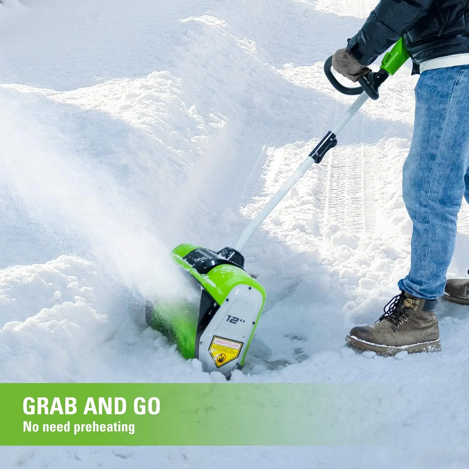 12" Cordless Snow Shovel with Battery & Charger 4