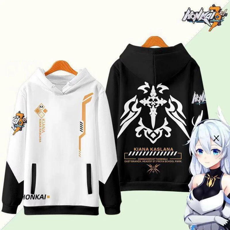 Костюм для косплея игры «Honkai Impact 3», киана каслана из аниме, худи большого размера для мужчин и женщин, повседневная спортивная одежда