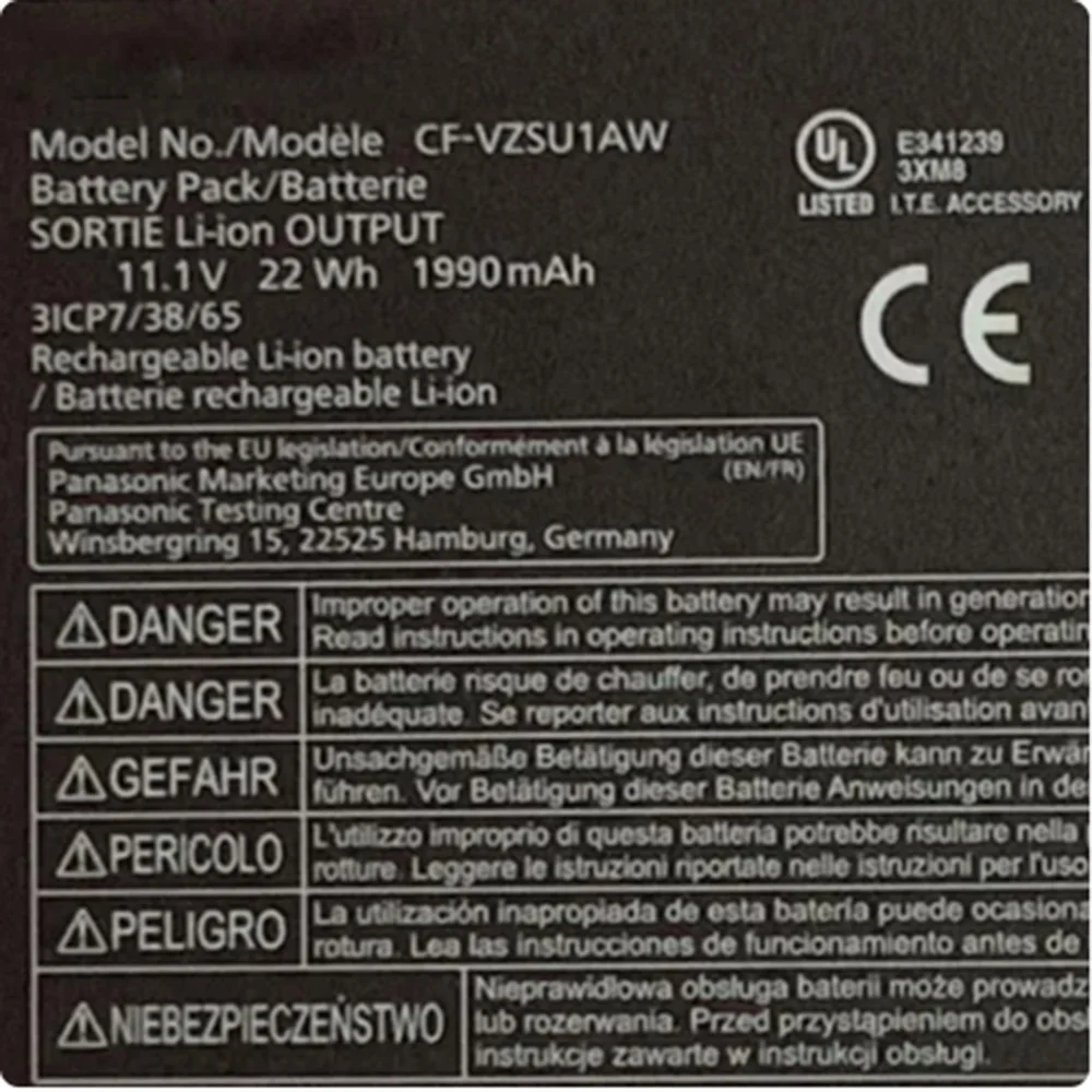 Batteria Per Panasonic CF-54 – CF-VZSU0KW 11.1V 2860mAh 32Wh, Secondo Slot Media Bay, Ricambio Per Laptop