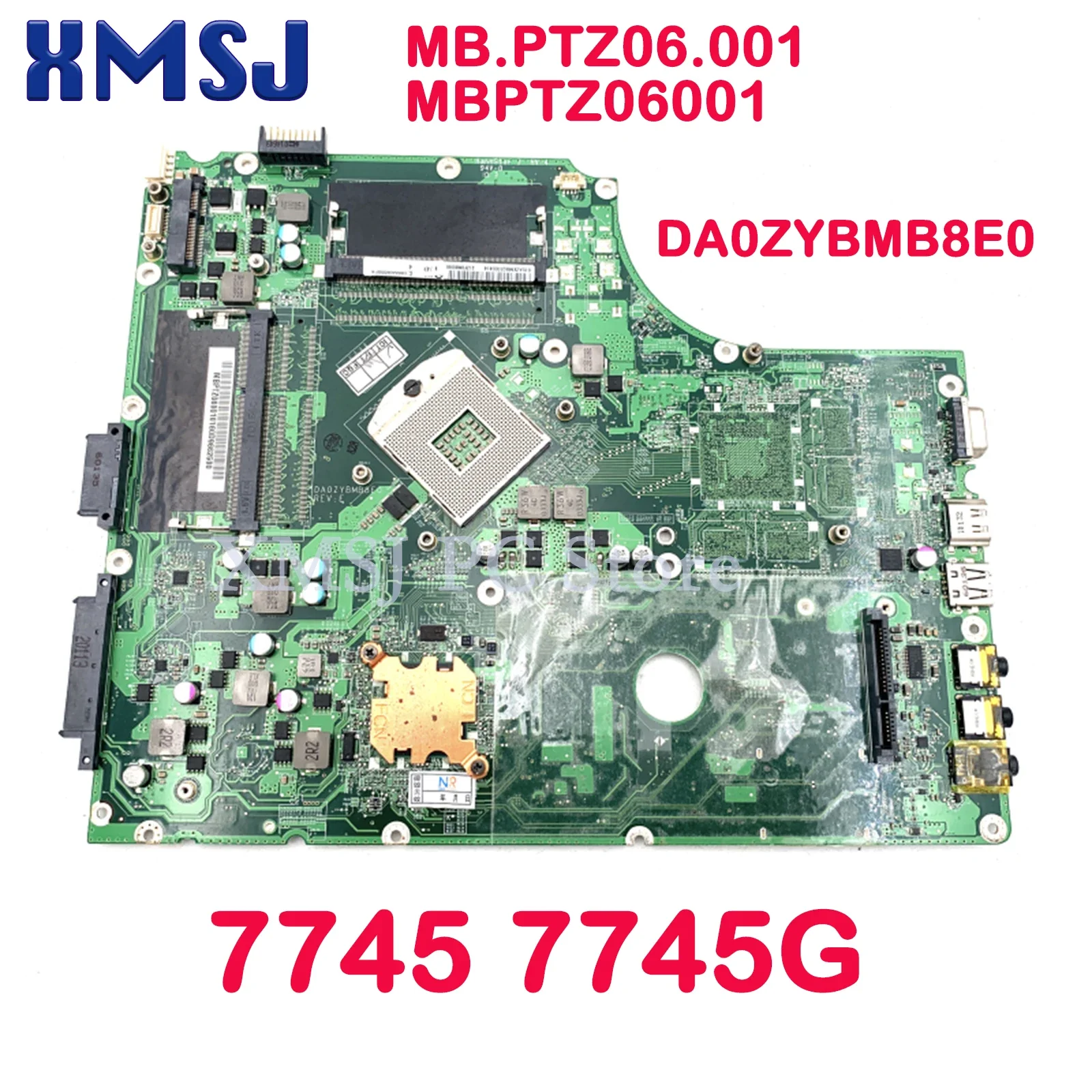 

Материнская плата XMSJ для ноутбука ACER ASPIRE 7745 7745G MB.PTZ06.001 MBPTZ06001 DA0ZYBMB8E0, материнская плата HM55 HD, без графики, центральный процессор