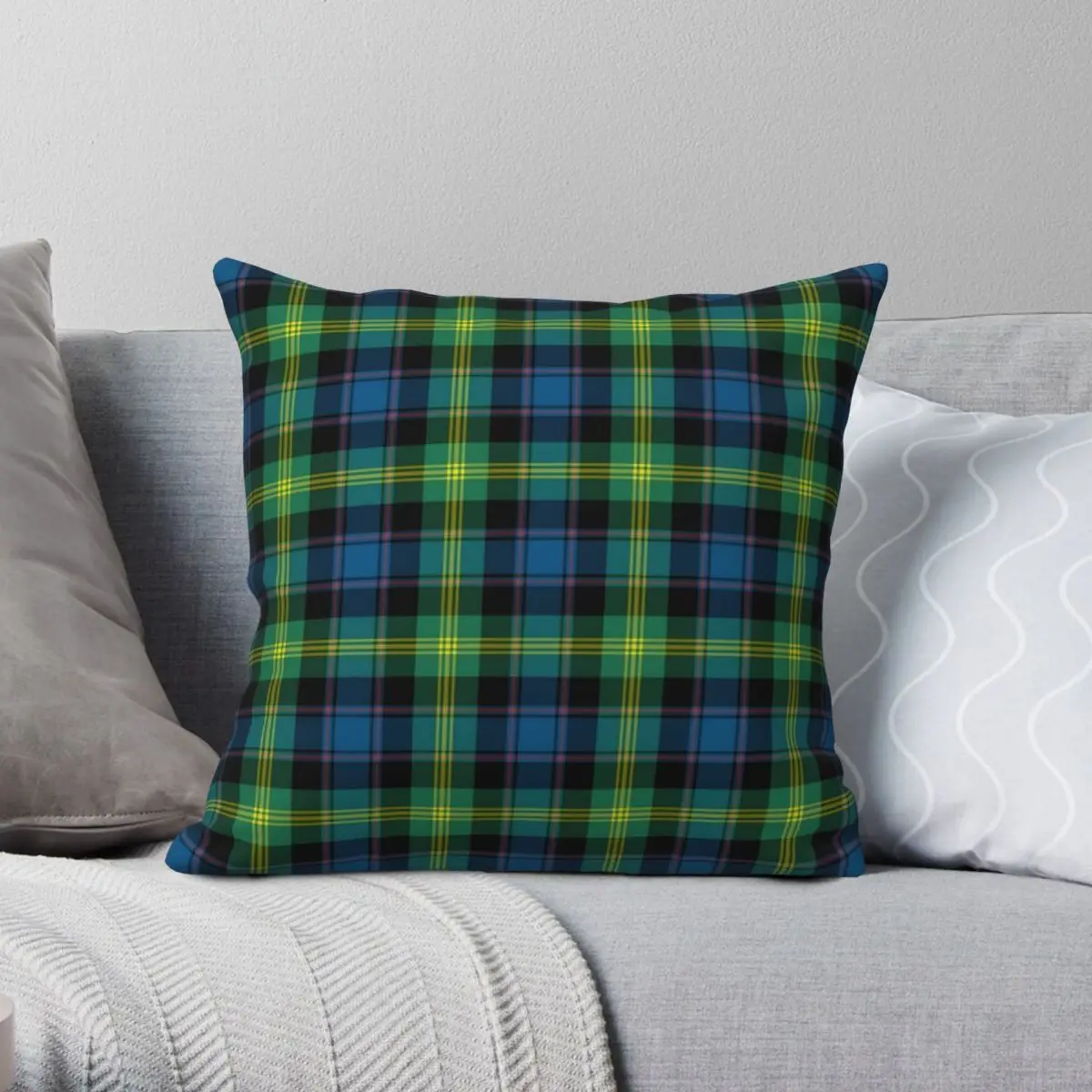 

Clan Watson Tartan Square Pillowcase Polyester Linen Velvet Printed Zip Decorative Throw Pillow Case Home Cushion Case
