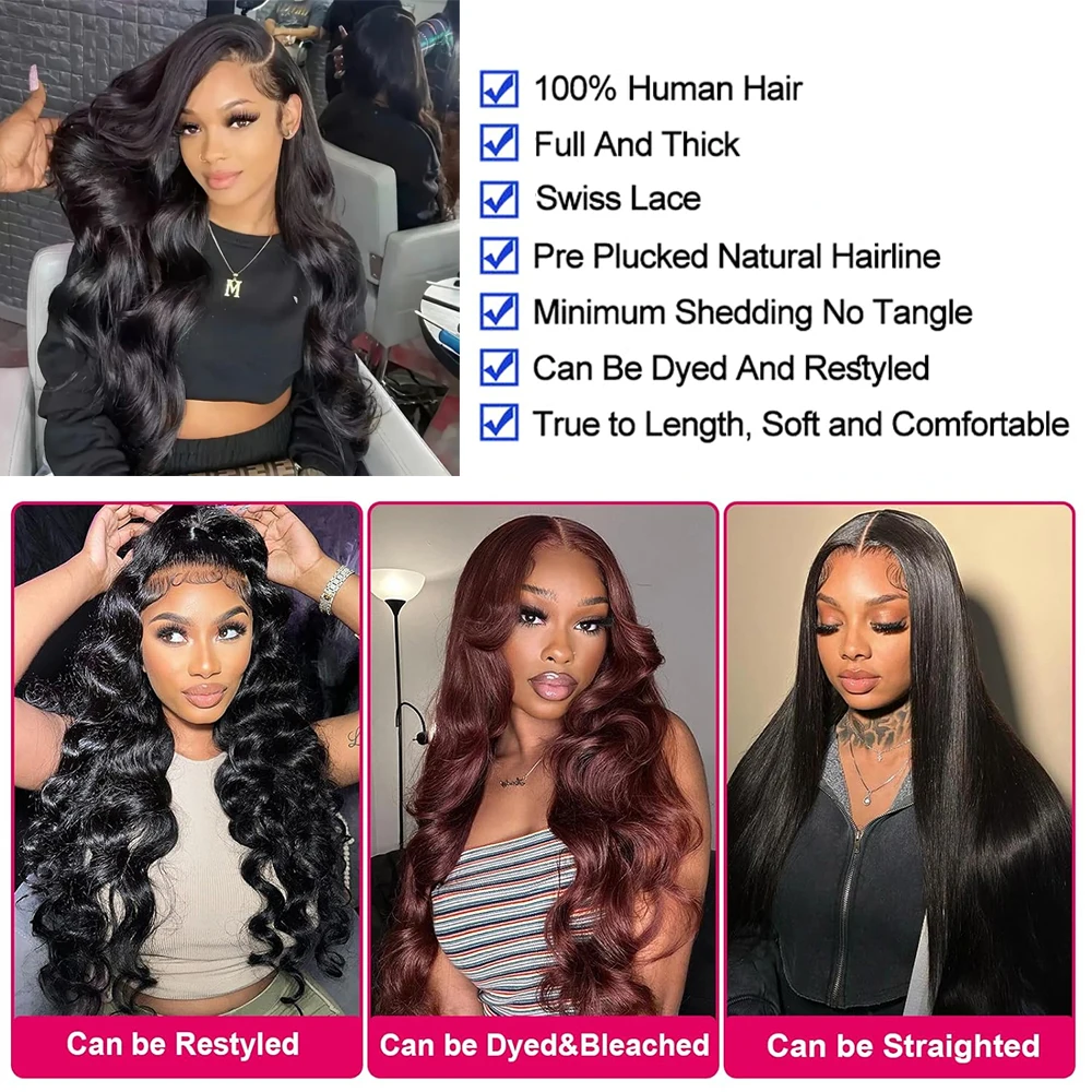 220% 300% Hd Lace Wig 13x6 Human Hair 13X4 Body Wave Lace Front Wigs for Women 30 40 Inch Brazilian Frontal Wigs Preplucked human hair wig lace front wigs
