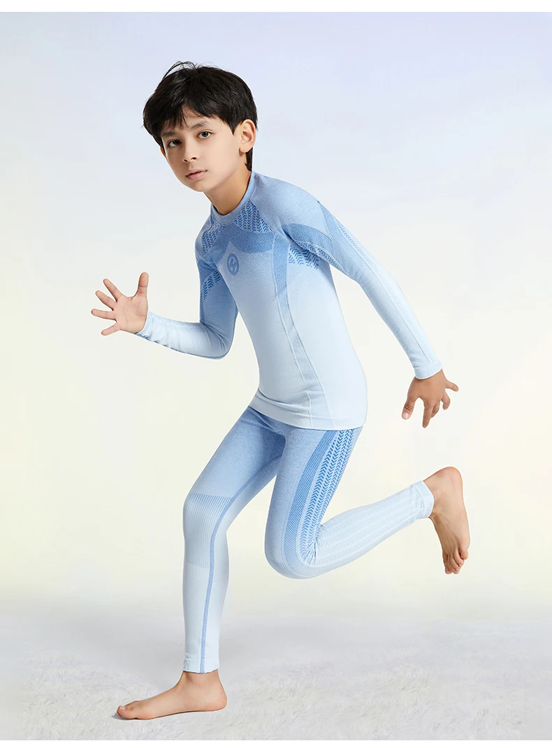 Children Quick-drying Clothes for Winter Sports Ski Snowboard Kids Compression Running Basketball Sportswear Warm Pants Tops
