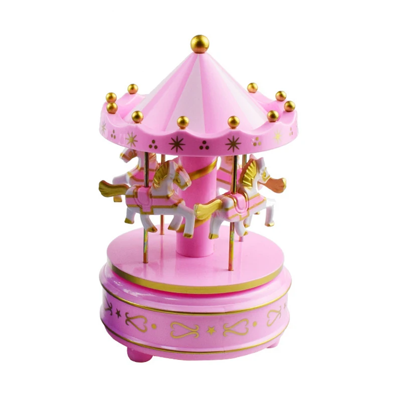 Merry-go-round Music Boxes Geometric Music Baby Room Decoration Gifts Unisex Christmas Horse Carousel Box Home Decor 1pc