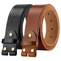 Pure Cow Leather Belt For Men 3.8cm Thickness No Buckle Head Layer Washing Strap High Quality Durable Daily Use Belts