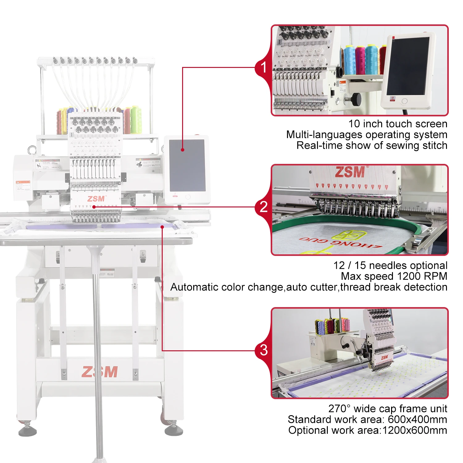 High Quality Commercial Embroidery Hat Sewing Machine Single Head Cap Embroidery Machine With Computer 3
