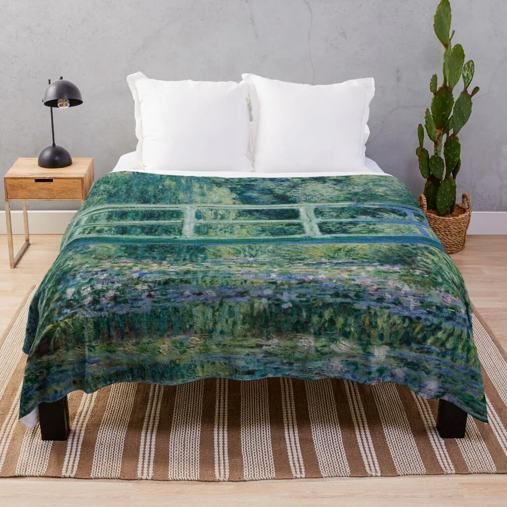 

Claude Monet Bridge over a pond of water lilies Throw Blanket Blanket Sofa blankets and blankets Bed covers Personalized Gift