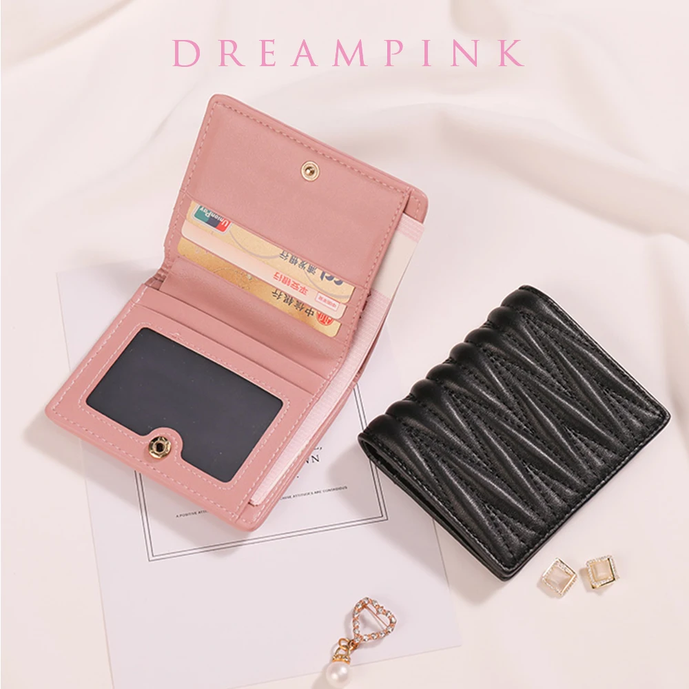 Monedero Mini De Cuero Genuino - 3 Cremalleras (Color Negro)