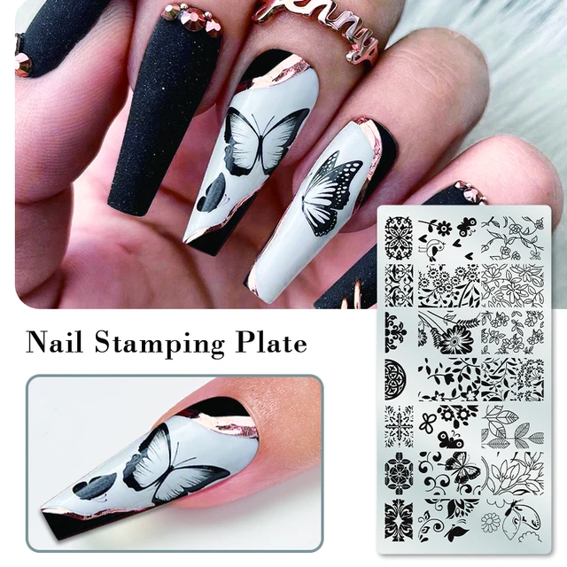 1pc Nail Art Stamping Plate Geometric Flower Pattern Stainless Steel  Stencil Nail Art Stamp Template Manicure Diy Print Tool - Nail Templates -  AliExpress