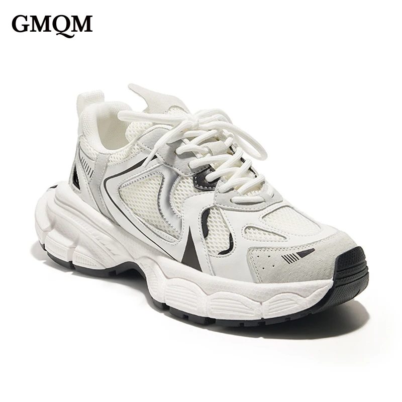 

GMQM Casual Fashion Women's New 2023 Breathable Mesh Sports Sneakers Platform Non-Slip Running Shoes for Ladies Vulcanized Shoes