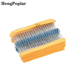 100pcs 1/4W 1R~22M 1% Metal Film Resistor 100R 220R 1K 1.5K 2.2K 4.7K 10K 22K 47K 100K 100 220 1K5 2K2 4K7 Ohm Resistance