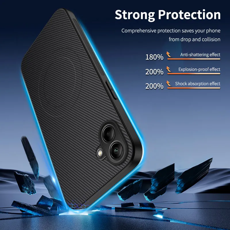 Luxury Leather Silicone Matte Magnetic Case Cover with Magsafe Compatibility