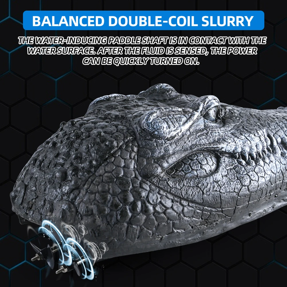 Remote Control Alligator Head Remote Control Electric Racing Boat 2.4GHz Simulation Crocodile Head for Kids and Adults