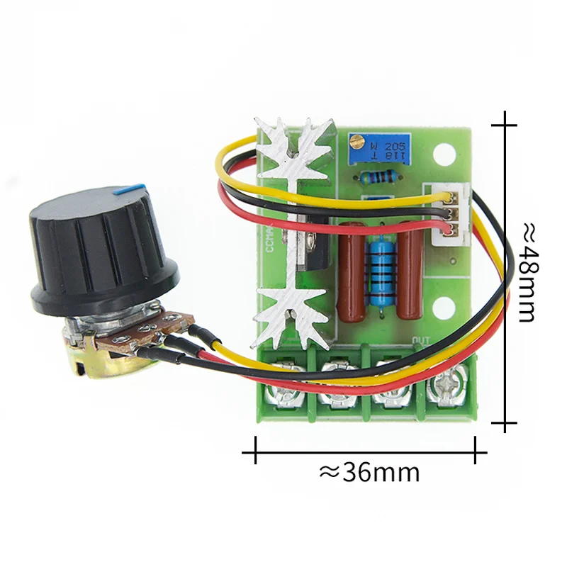 Description Picture 2 of itemAC 220V 2000W High Power SCR Voltage Regulator Dimming Dimmers Motor Speed Controller Governor Module W/ Potentiometer
