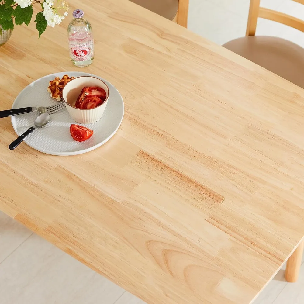 large malaysian oak rectangular dining table in natural oak finish - solid wood kitchen desk