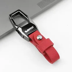 Luxury Leather Car Keychain Business Gift with Keyring Accessories (Red)