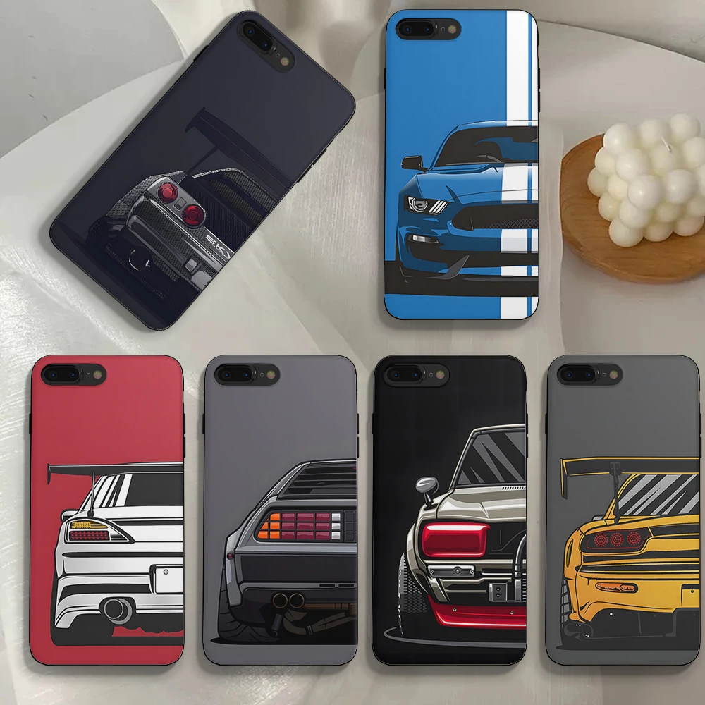 

Japan Sports Cars Comic Phone Case For IPhone 14 Pro Max 13 12 11 Mini 7 8 6 Plus XR X XS SE 2020 Black Soft Silicone Cover