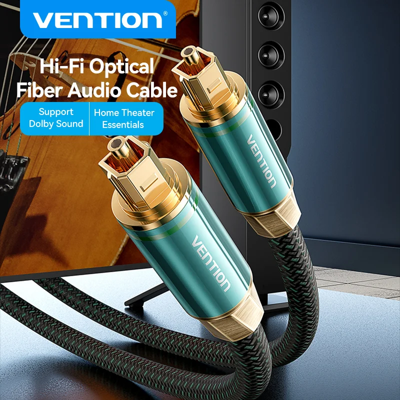 Vention Hi-Fi Cavo Audio In Fibra Ottica Dolby Dts Cavo Audio In Fibra Ottica 10M Per Tv Home Theater Soundbar Ps4 Xbox