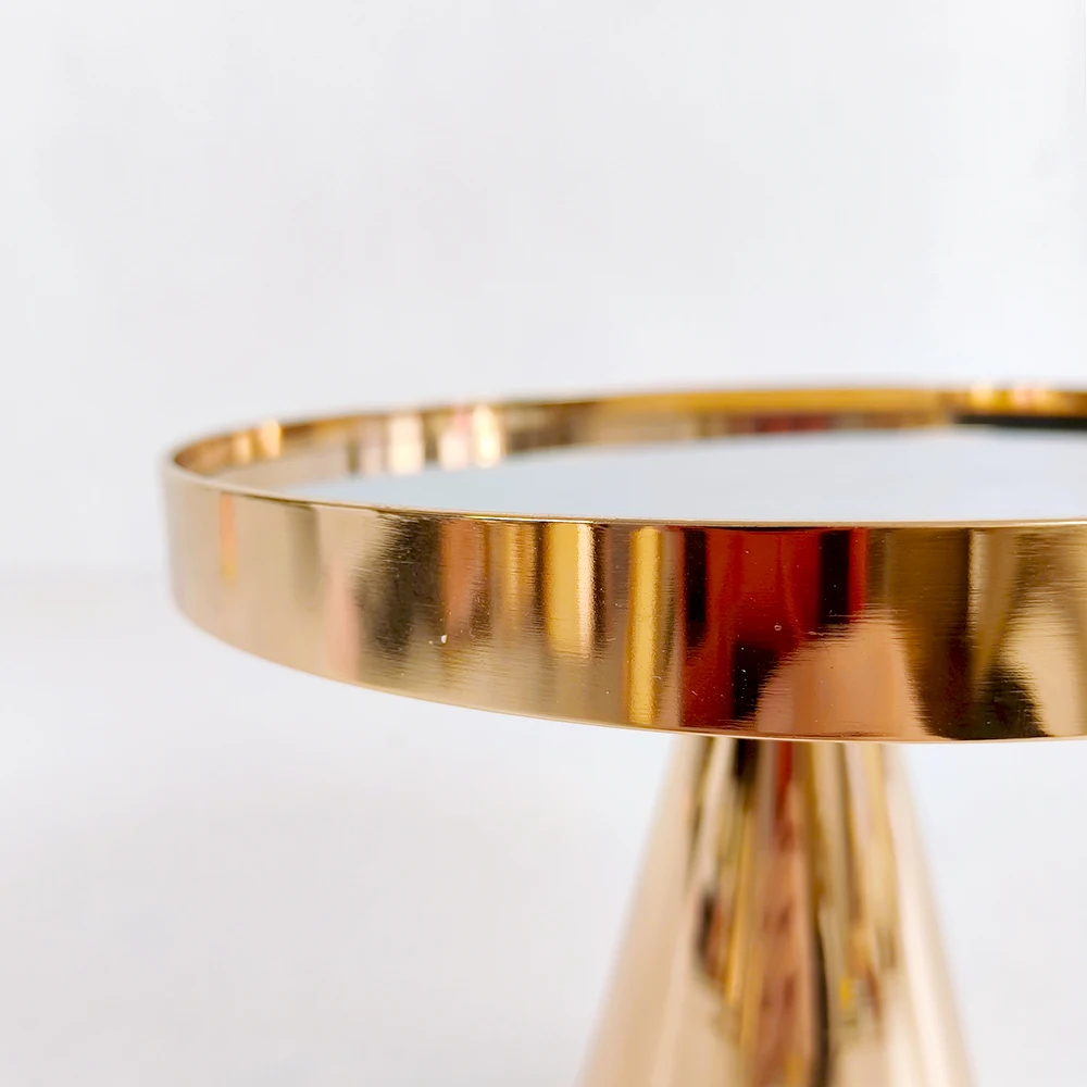 1Pcs Gold Cake Stand Round Cake Stand Mirror Dessert Table Display Set for Wedding Event Birthday Party Dessert Table