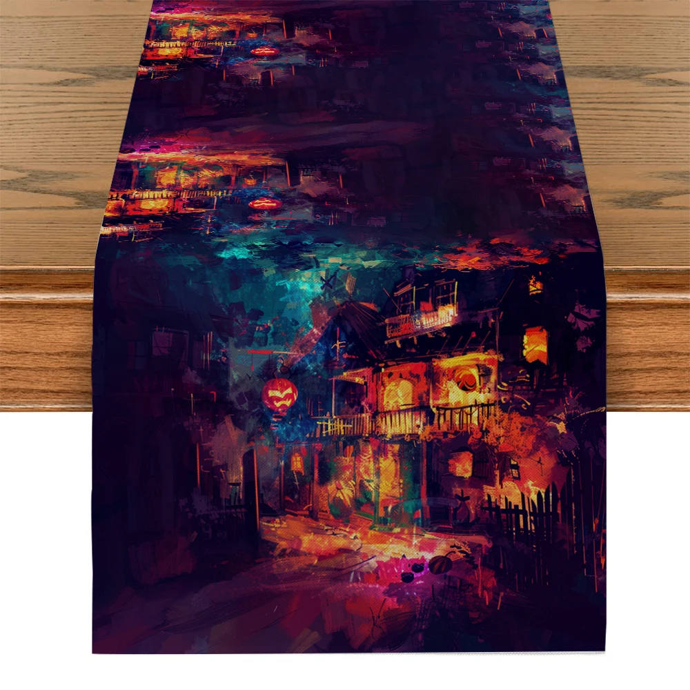 

Картина на Хэллоуин загадочные настольные дорожки украшение кухонного стола моющаяся настольная дорожка Свадебные украшения