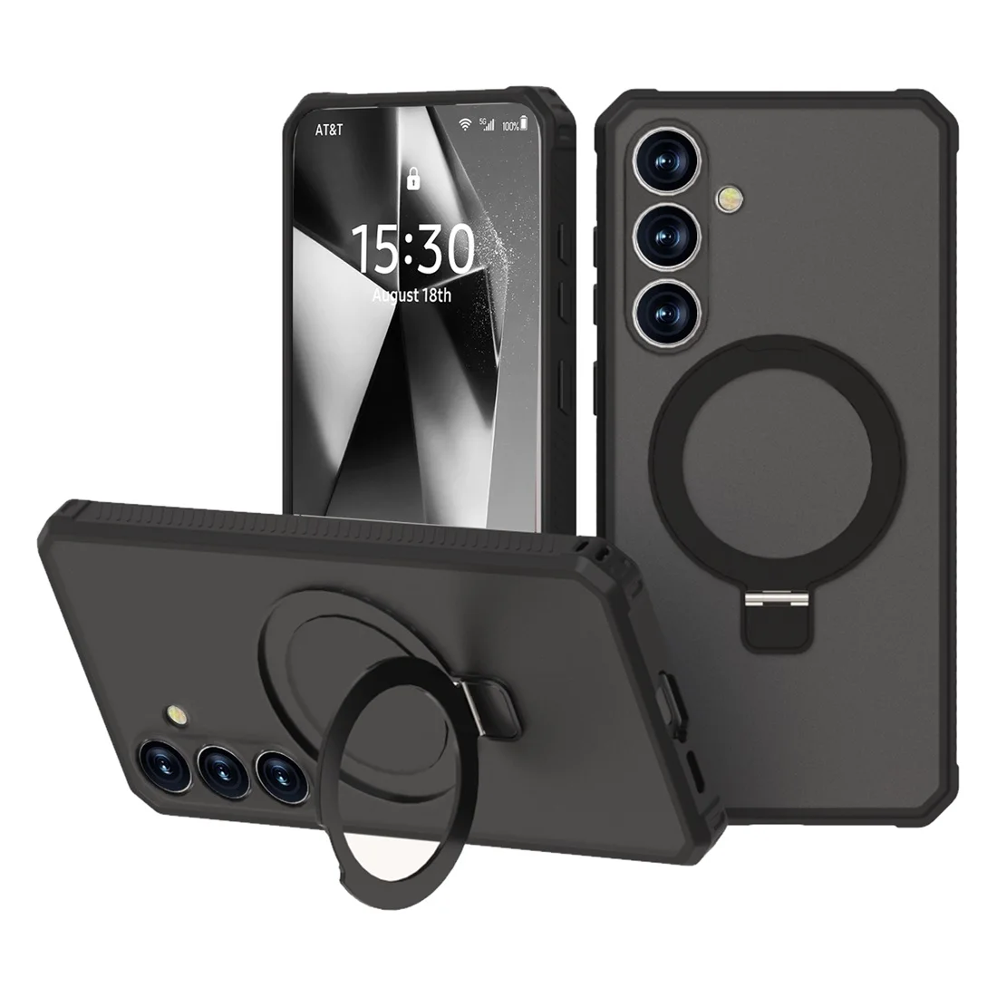 Magnetic Stand Slim Translucent Matte Phone Case with Shockproof Protection